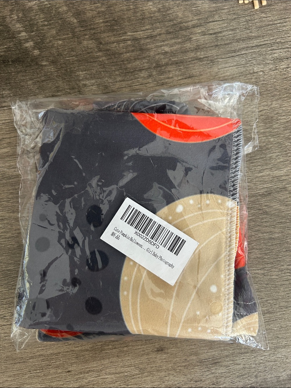 Grey Pumpkin Print Swaddle + Hat Set - Picture 5 of 5